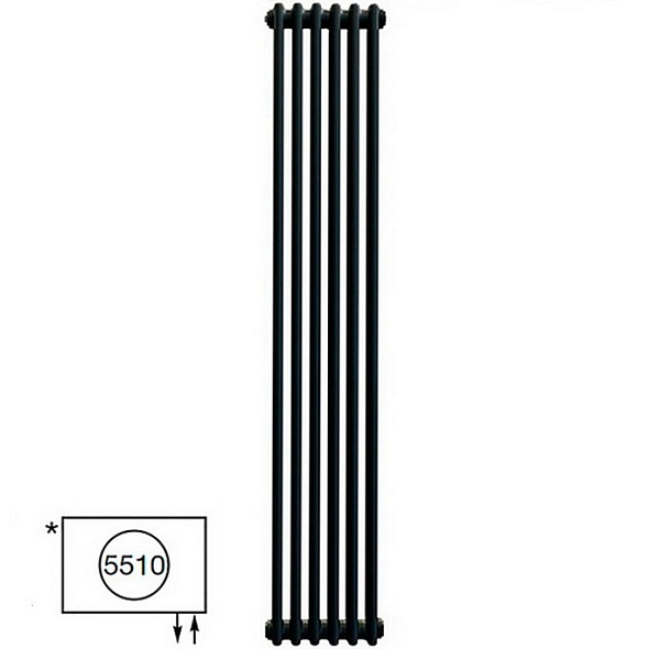 Радиатор Zehnder Charleston 2180-6, 179х30, 1/2, 5510 (3370), черный матовый