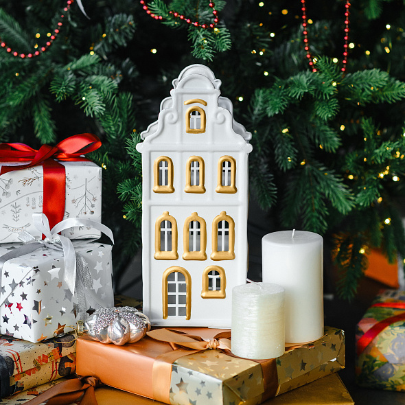 Фигурка декоративная "Дом-подсвечник" 30 см