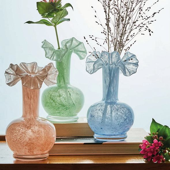Ваза Glass Design Astrid 20 см, голубая