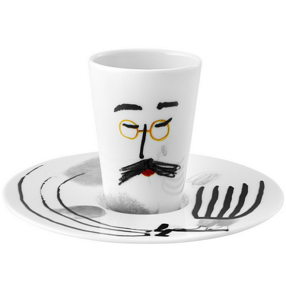 Чашка кофейная с блюдцем by Eva Vieira e António Jorge Serafim 102 мл