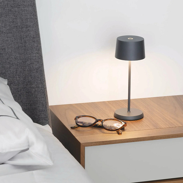 Лампа настольная Zafferano Olivia Micro 20 см, темно-серая