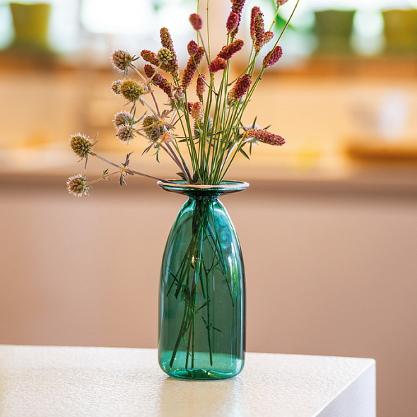 Ваза Un Fiore 13 см, зеленая