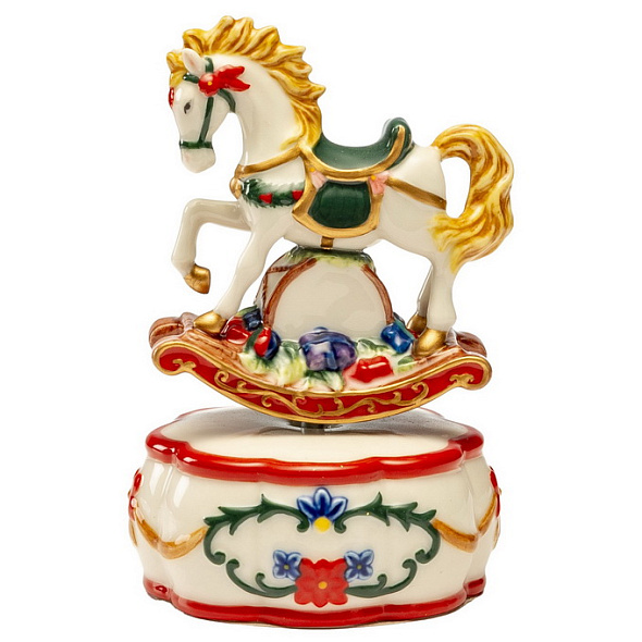 Музыкальная шкатулка "Лошадка-качалка" 13 см