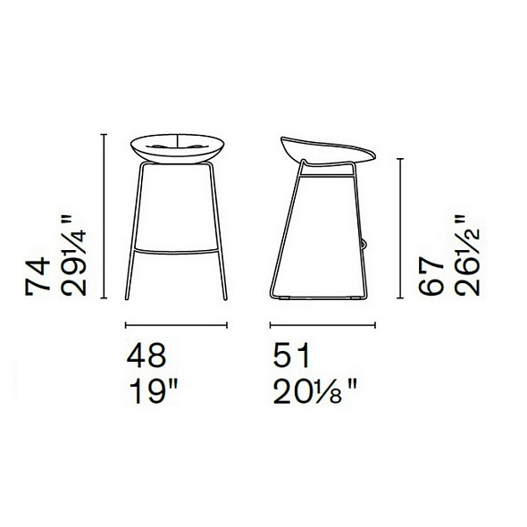 Стул полубарный Calligaris Palm, Black