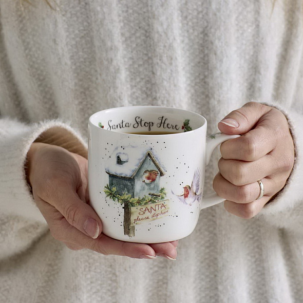 Кружка Wrendale Designs Christmas "Santa Stop Here" 310 мл