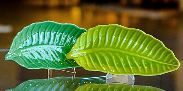 Блюдо "Листок" 28х12 см, цвет  в ассортименте