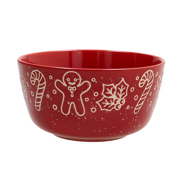 Салатник порционный Snowy Xmas 15 см, красный