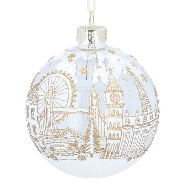 Елочный шар "Панорама Лондона" 8 см