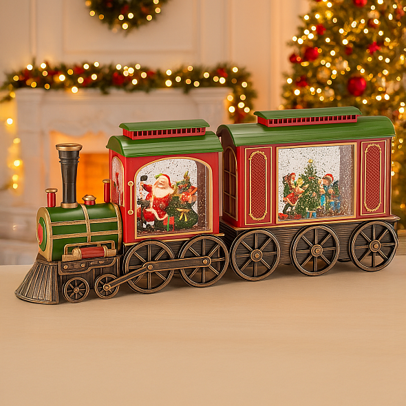 Фигурка музыкальная "Праздничный поезд" 48х20 см