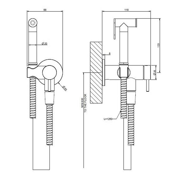 Смеситель для гигиенического душа Gessi 316 45130.031, хром