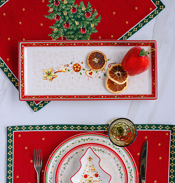 Блюдо для торта Villeroy & Boch Winter Bakery Delight 39х17 см, прямоугольное