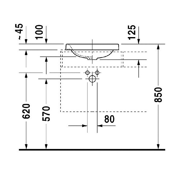 Раковина встраиваемая Duravit DuraStyle 43х43 0372430000