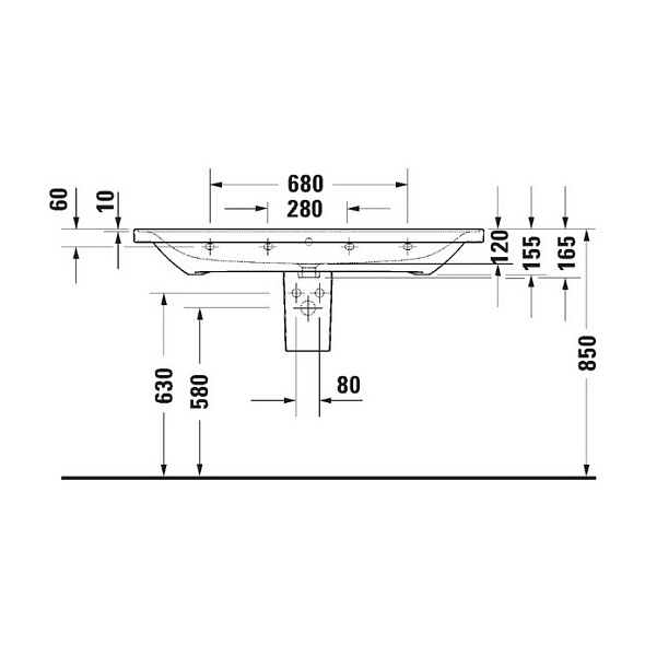 Раковина Duravit D-Neo 120х48 2367120024, подвесная, белая