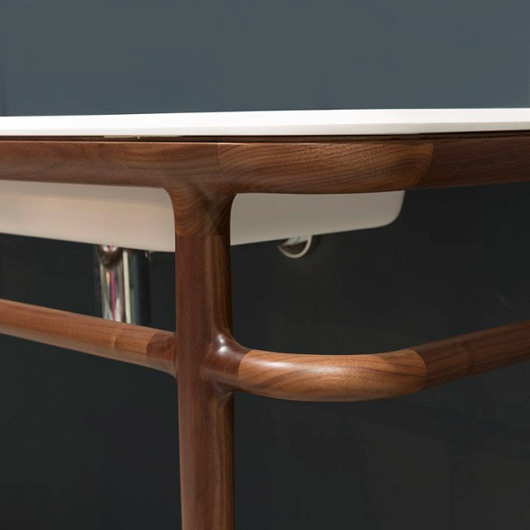 Консоль с раковиной Antonio Lupi Ilbagno 90, 90x54, массив дерева, стекло 12 мм