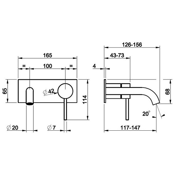 Внешняя часть Gessi Gessi 316 54486.299 смесителя для раковины, черный матовый