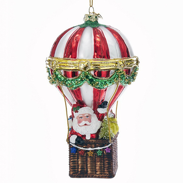 Елочная игрушка "Санта на шаре" 14 см 