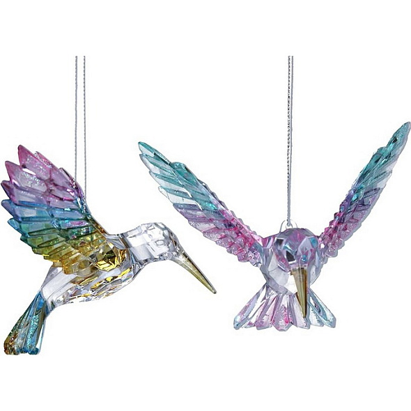 Новогодняя игрушка "Колибри" 12 см, цвет мультиколор