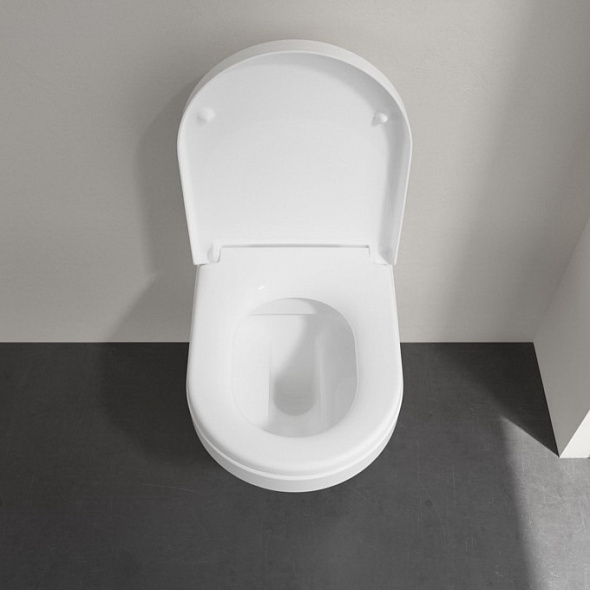 Унитаз подвесной Villeroy & Boch Architectura 53х37, CeramicPlus, 4694HRR1, с сиденьем