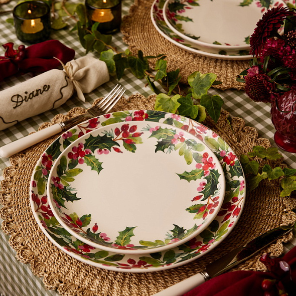 Тарелка салатная Botanic Garden Christmas Holly 22,5 см, орнамент