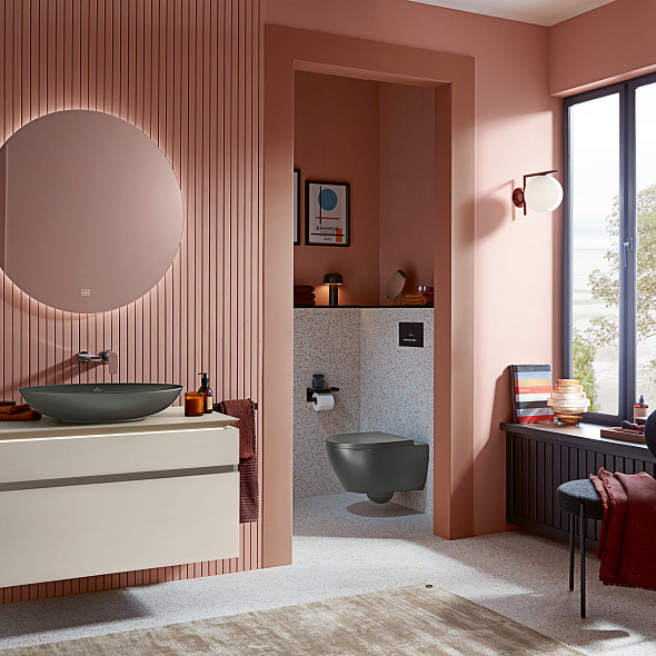 Унитаз подвесной Villeroy & Boch Subway 2.0 56х37 CeramicPlus, с сиденьем, графит