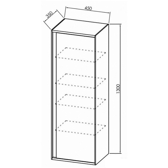 Шкаф-пенал подвесной Kolpa-San Pandora P 1302 BL, 130х45, черный камень