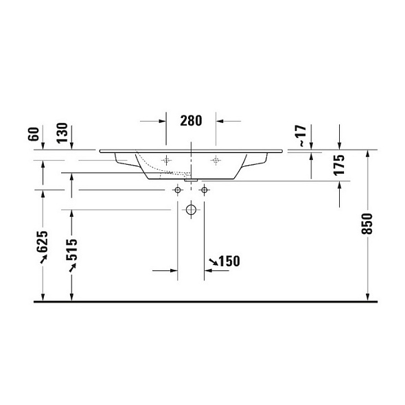 Раковина Duravit ME by Starck 103х49 2336100060, подвесная, белая