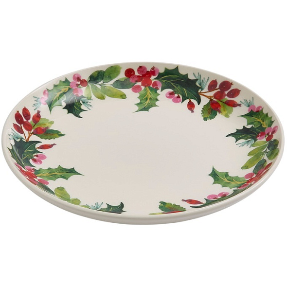 Тарелка салатная Botanic Garden Christmas Holly 22,5 см, орнамент