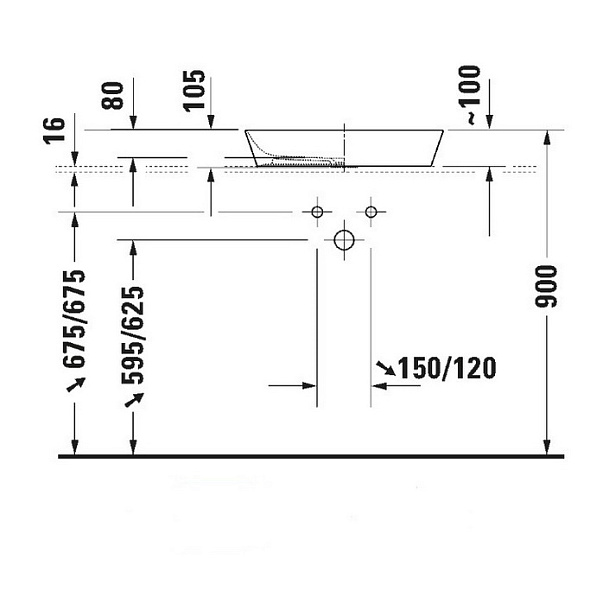 Раковина накладная Duravit Cape Cod 40х55 2347550000