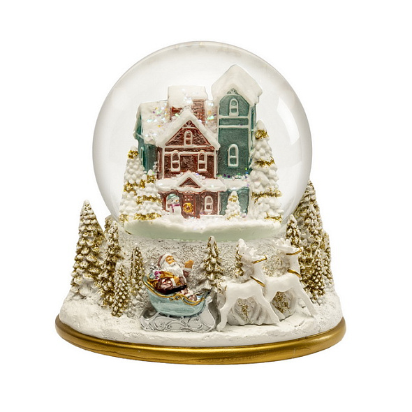 Фигурка "Снежный шар: Санта подъезжает к городу" 13 см
