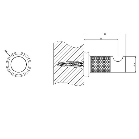 Крючок Gessi Inciso 58521.706, черный PVD