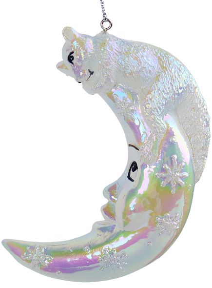 Елочная игрушка "Месяц и белка" 9,2 см