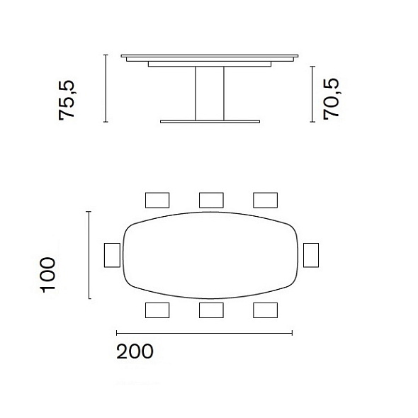 Стол Calligaris Cameo 200х100 CS4124, Canaletto Walnut