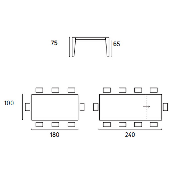 Стол Calligaris Dogma 180(240)х100, Golden Statuary Marble