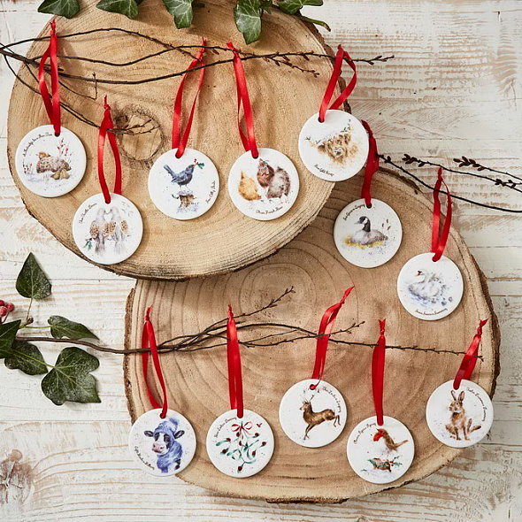Набор подвесок Wrendale Designs Christmas 7 см, 12 шт