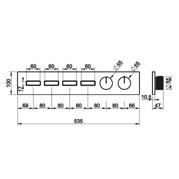 Внешняя часть Gessi HI-FI 63016.031 смесителя термостатического, хром