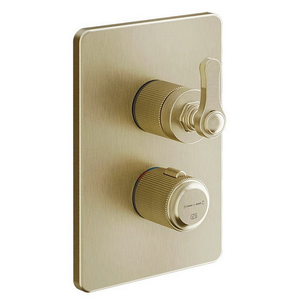 Внешняя часть Gessi Venti20 65135.727 смесителя термостатического, брашированная латунь PVD