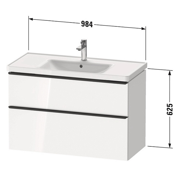Тумба с раковиной Duravit D-Neo 100х48, темный орех
