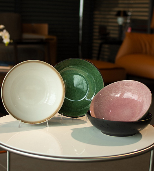 Салатник Bitz 30 см, цвет серый/розовый