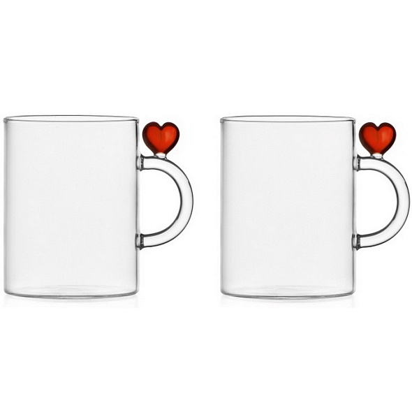 Набор кружек "Красное сердце" Cuore, 2 шт