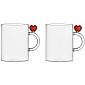 Набор кружек "Красное сердце" Cuore, 2 шт