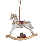 Елочная игрушка "Лошадка-качалка" 7х8 см, белая