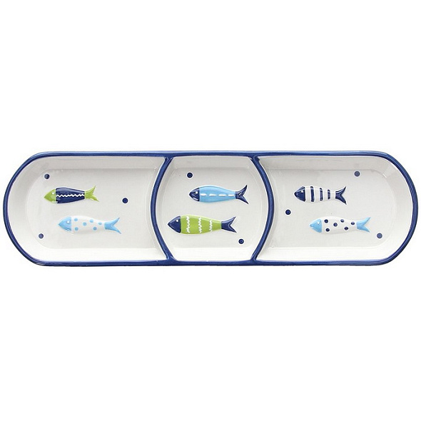 Менажница Relief Aquatic 28,5х8х2,5 см, 3 сектора