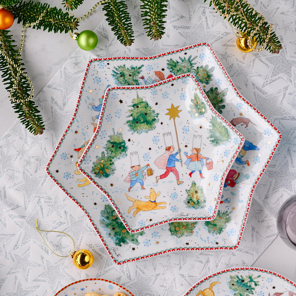 Блюдо-звезда Christmas games 24 см