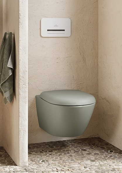 Унитаз Villeroy & Boch Antao 56х37, CeramicPlus, TwistFlush, с сиденьем, Morning Green