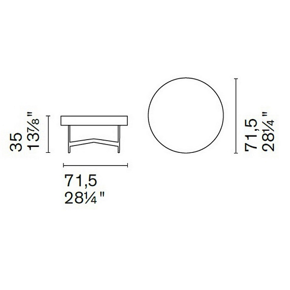 Стол журнальный Calligaris Arena 72х72, Black
