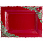 Блюдо прямоугольное Coroa De Natal 50х38см, красное