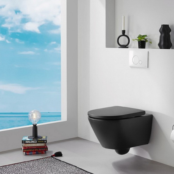 Унитаз подвесной Duravit D-Neo 54х36, с сиденьем, антрацит матовый
