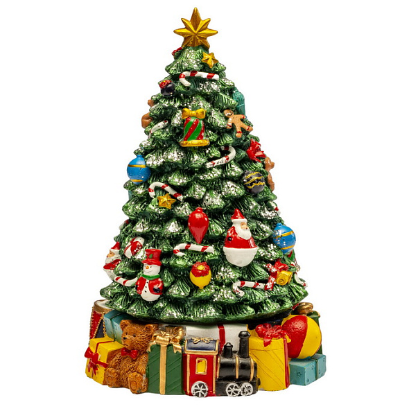 Фигурка музыкальная "Рождественская ель с подарками" 23 см