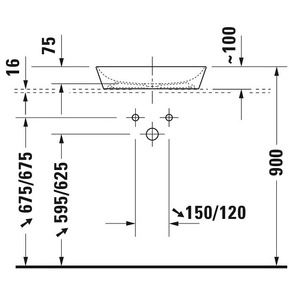 Раковина накладная Duravit Cape Cod 50х40,5 2339500000