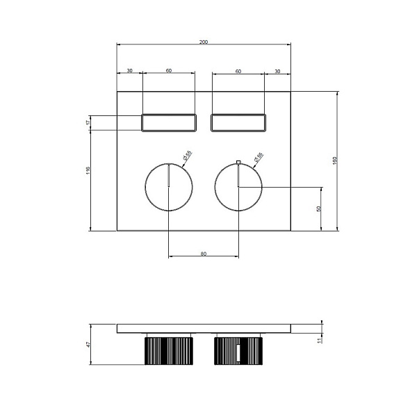 Внешняя часть Gessi HI-FI 63004.149 смесителя термостатического, брашированный никель